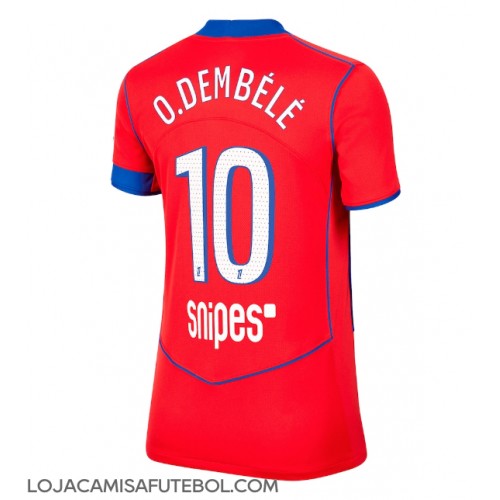 Camisa de Futebol Paris Saint-Germain Ousmane Dembele #10 Equipamento Alternativo Mulheres 2025-26 Manga Curta Camisa de Futebol Paris Saint-Germain Ousmane Dembele #10 Equipamento Alternativo Mulheres 2025-26 Manga Curta